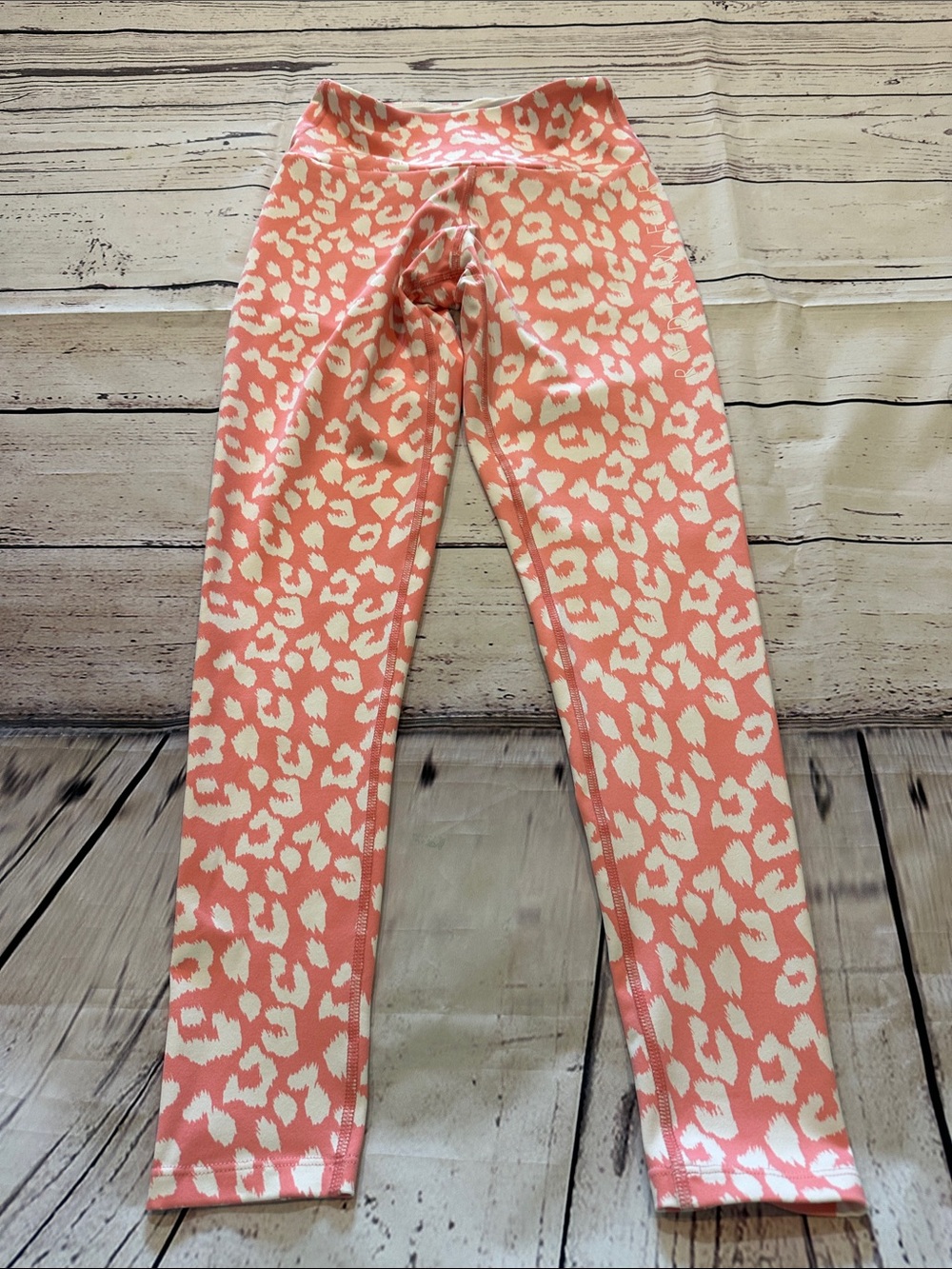 Ryderwear Pink and White Leopard Print Leggings